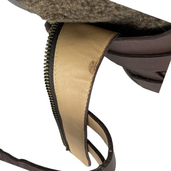 JOE'S JEANS Women's Brown Strappy Ankle Boots with Fur Tongue Side Zip US 6 - Picture 12 of 14